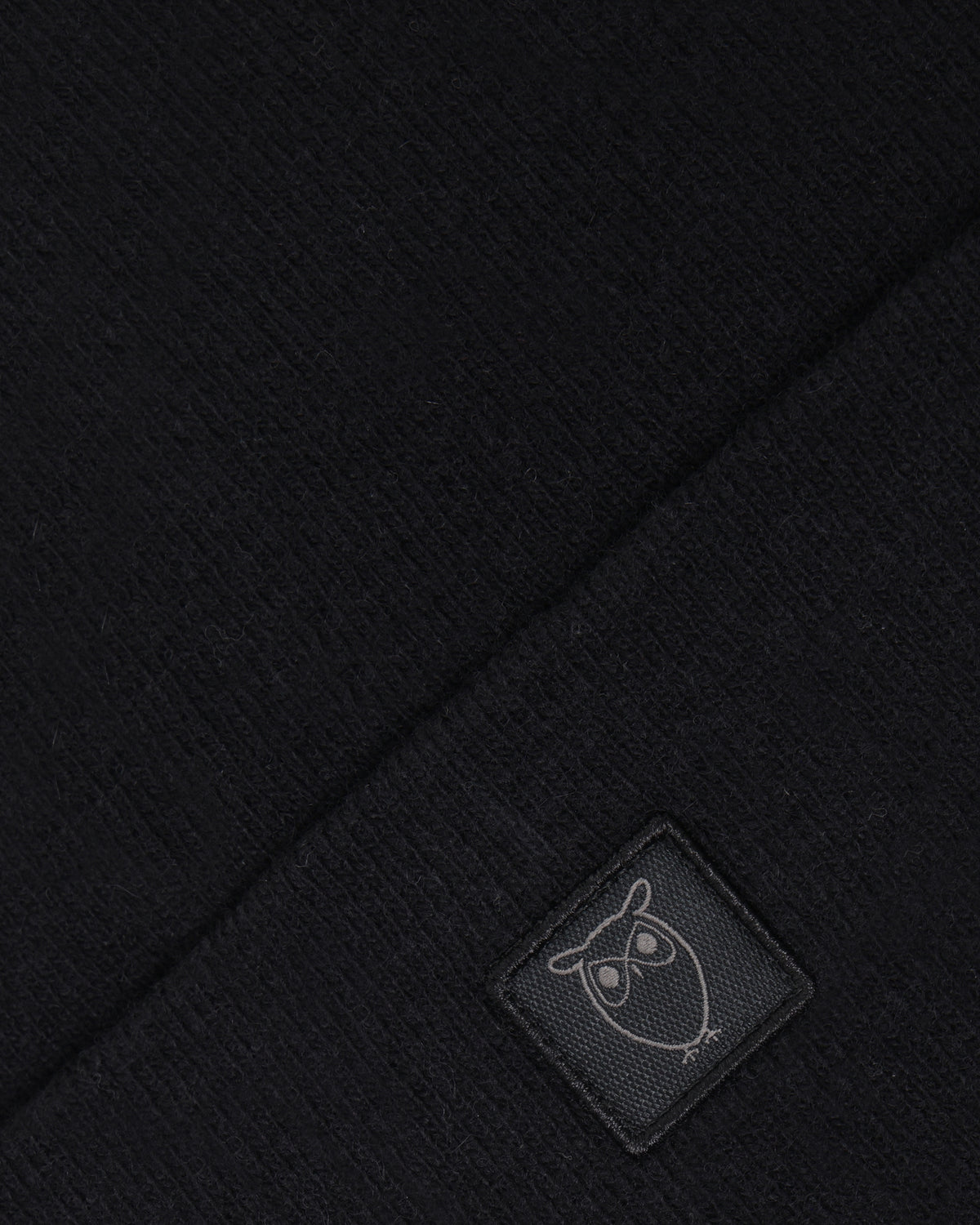 KnowledgeCotton Apparel - UNI Double layer wool beanie Hats 1300 Black Jet