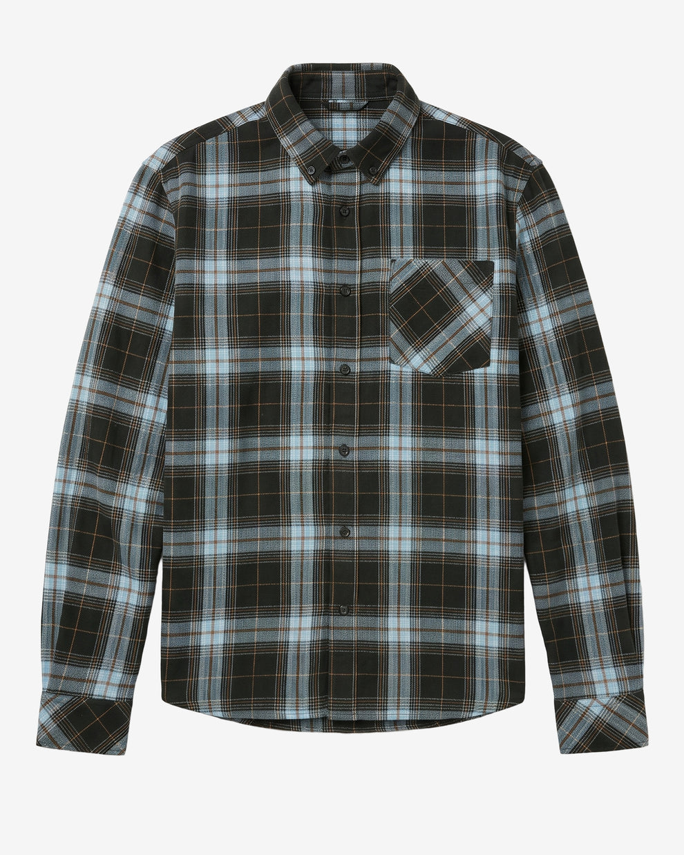 KnowledgeCotton Apparel - MEN Dune regular check flannel shirt Shirts 7023 Green check