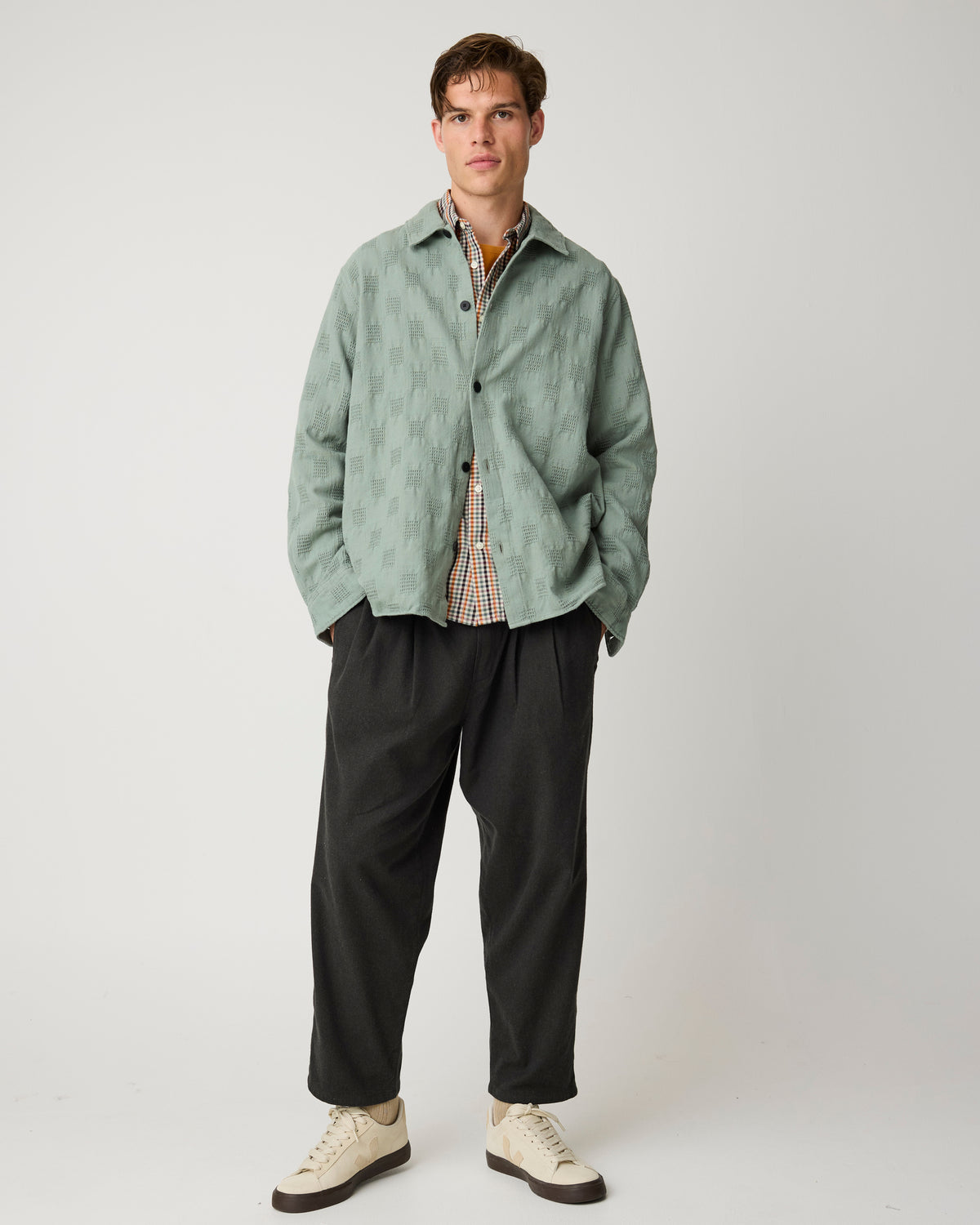 KnowledgeCotton Apparel - MEN Dune regular check shirt Shirts 7032 Multi check