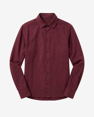 KnowledgeCotton Apparel - MEN Dune regular flannel shirt Shirts 1500 Burgundy