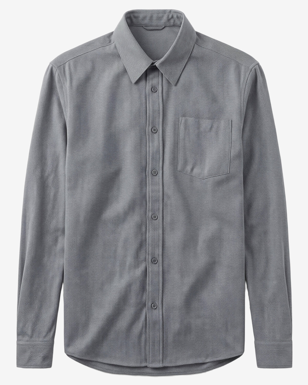 KnowledgeCotton Apparel - MEN Dune regular herringbone shirt Shirts 1412 Night Sky