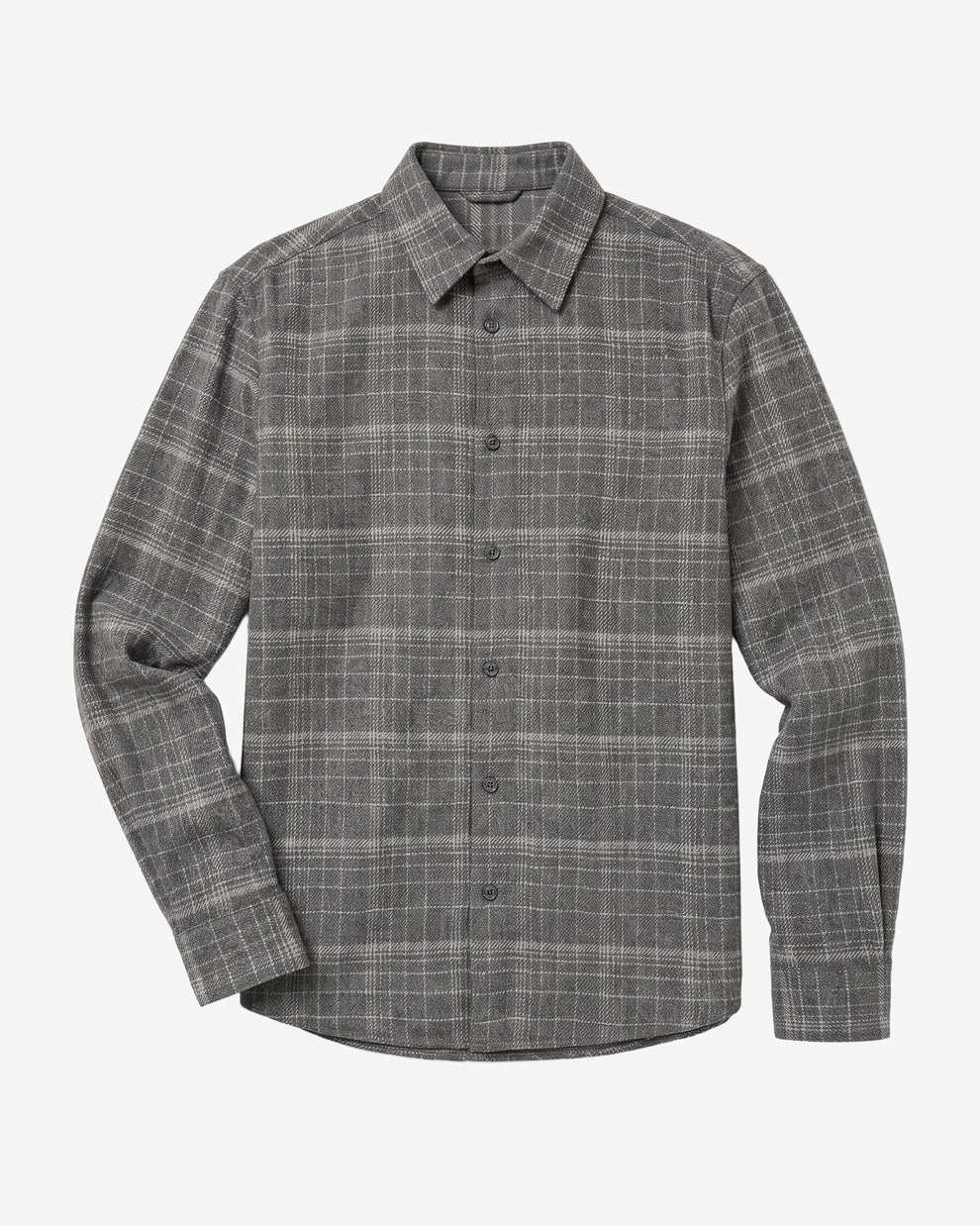 KnowledgeCotton Apparel - MEN Dune regular merino check shirt Shirts 7031 Grey check