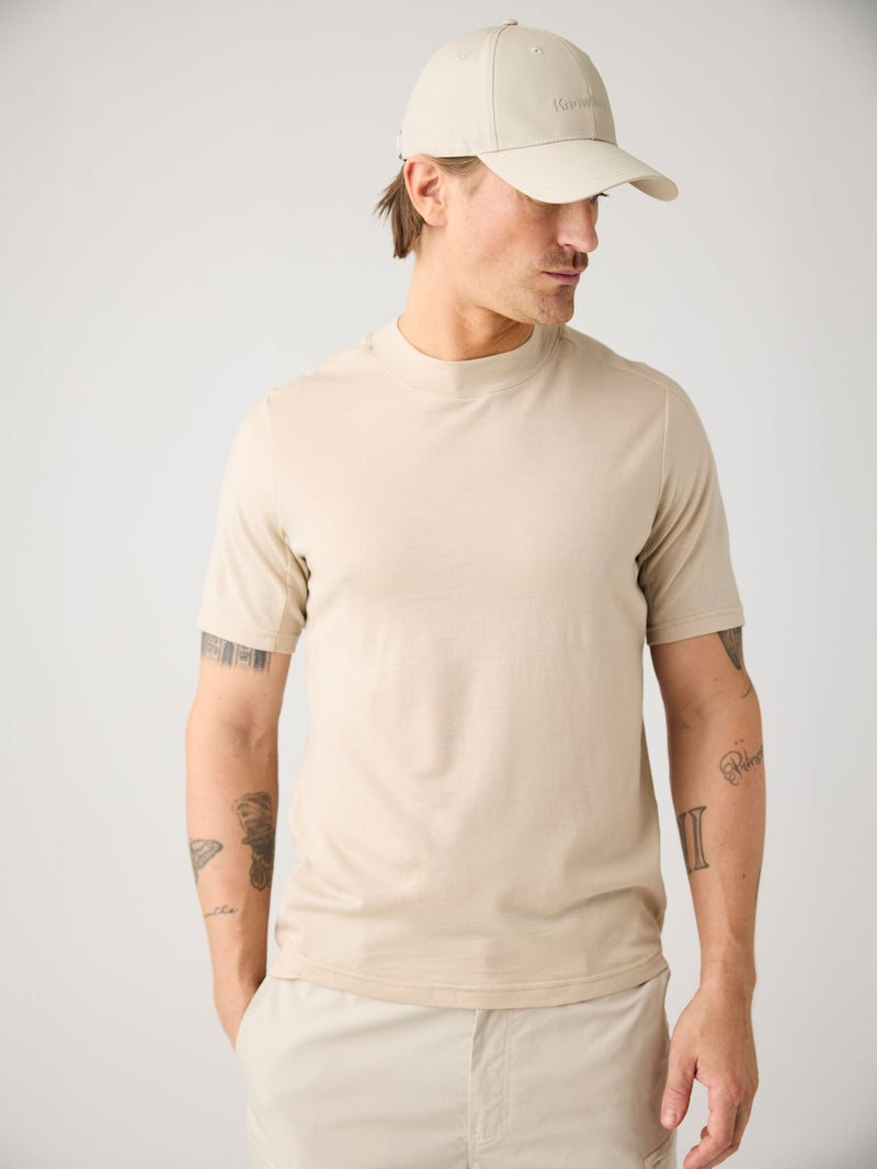 KnowledgeCotton Apparel - MEN Dynamic Wool 175 Single constructed t-shirt - RWS T-shirts 1228 Light feather gray