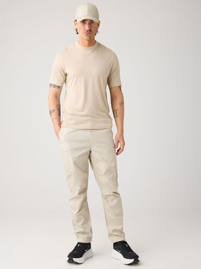 KnowledgeCotton Apparel - MEN Dynamic Wool 175 Single constructed t-shirt - RWS T-shirts 1228 Light feather gray