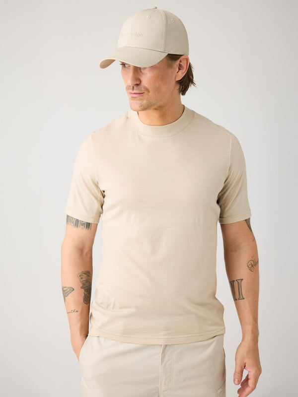 KnowledgeCotton Apparel - MEN Dynamic wool t-shirt T-shirts 1228 Light feather gray