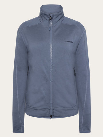 KnowledgeCotton Apparel - WMN Dynamic wool fleece full zip Fleeces 1226 Vintage Indigo