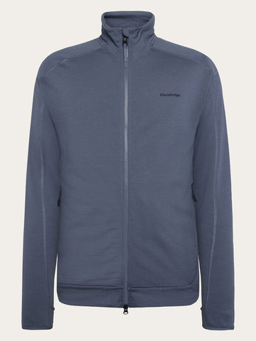 KnowledgeCotton Apparel - MEN Dynamic wool fleece full zip Fleeces 1226 Vintage Indigo