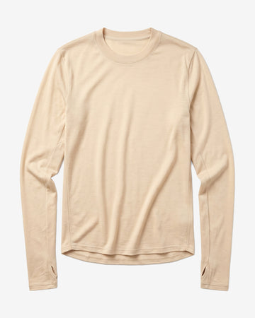KnowledgeCotton Apparel - MEN Dynamic wool long sleeve t-shirt Long Sleeves 1228 Light feather gray