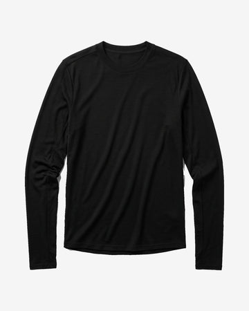 KnowledgeCotton Apparel - MEN Dynamic wool long sleeve t-shirt Long Sleeves 1300 Black Jet