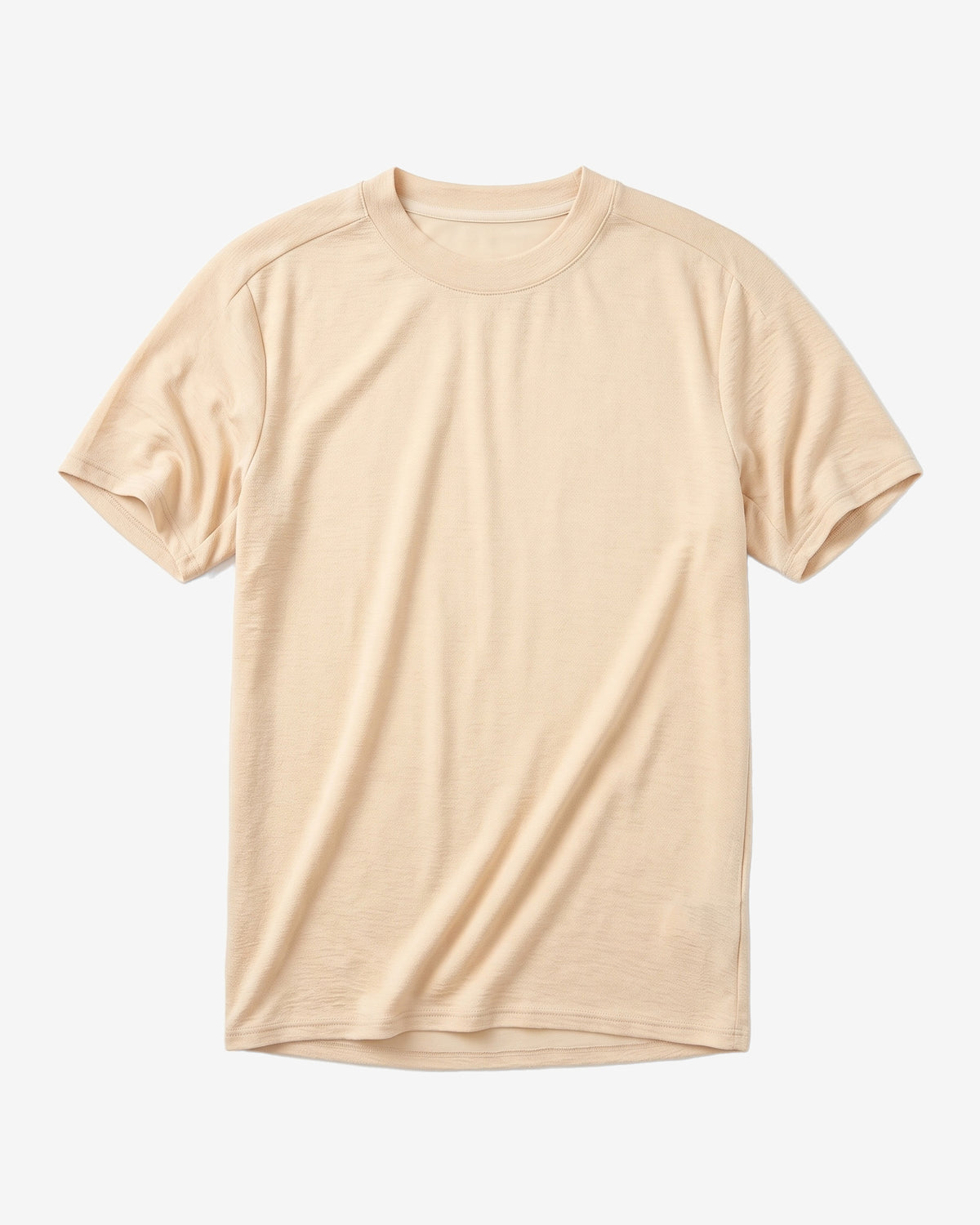 KnowledgeCotton Apparel - MEN Dynamic wool t-shirt T-shirts 1228 Light feather gray