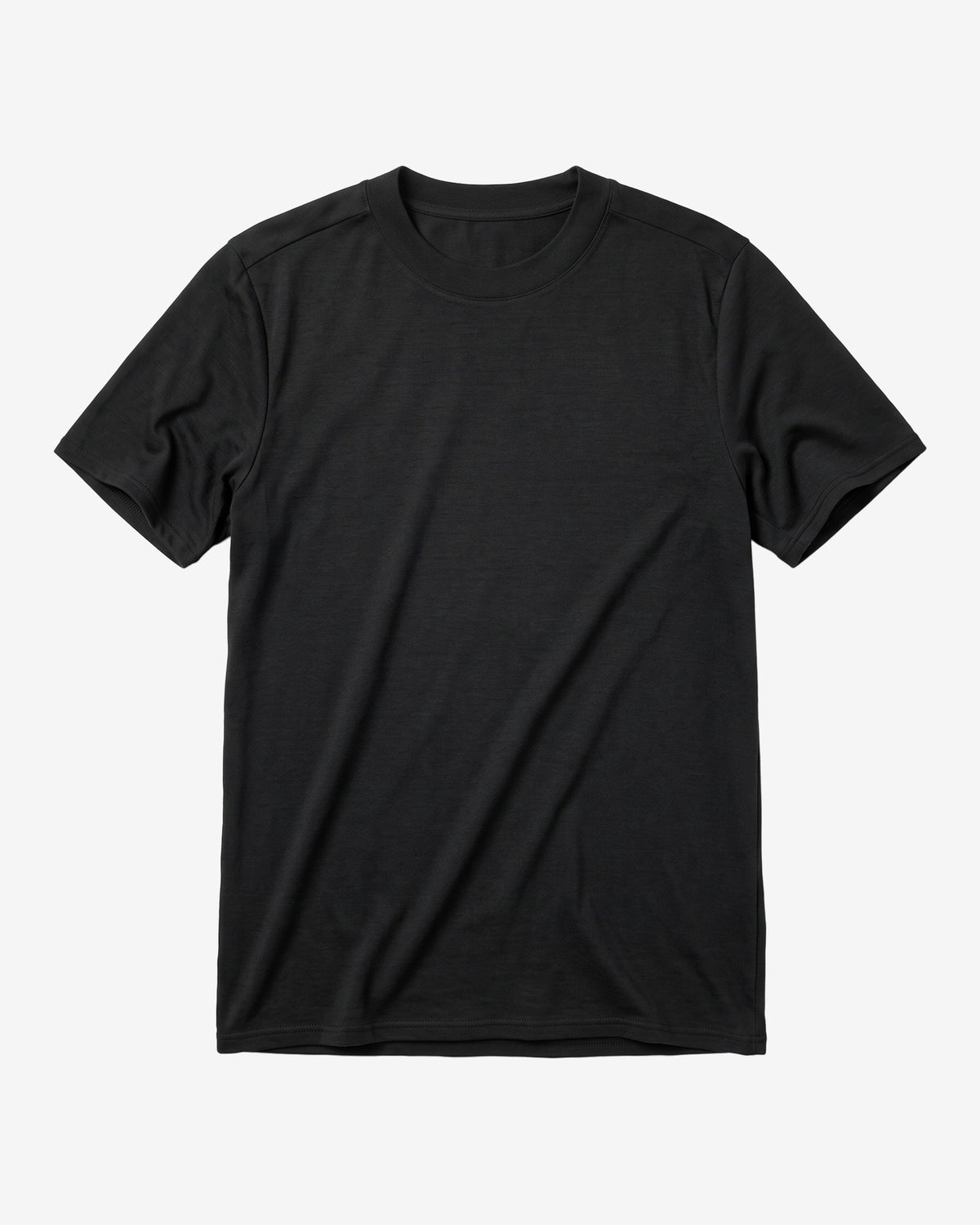 KnowledgeCotton Apparel - MEN Dynamic wool t-shirt T-shirts 1300 Black Jet