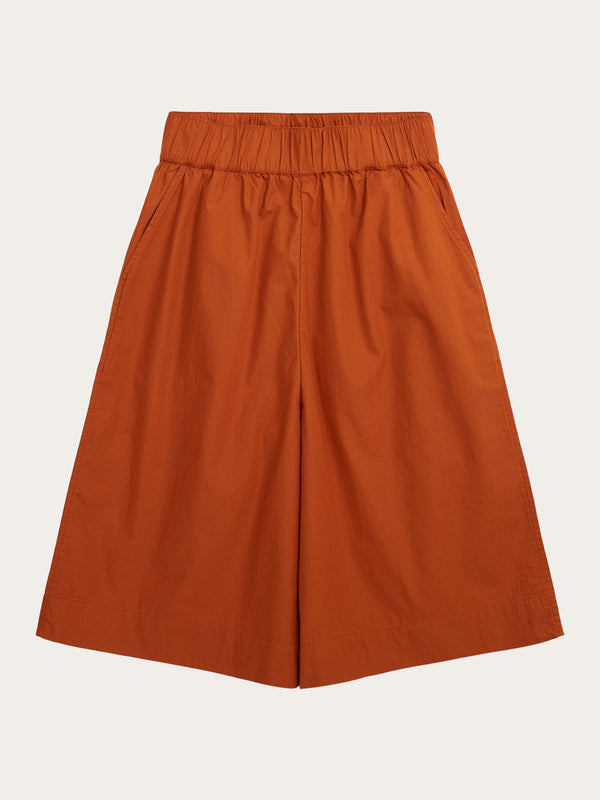 KnowledgeCotton Apparel - WMN EVE culotte high-rise extra wide shorts - GOTS/Vegan Shorts 1438 Leather Brown