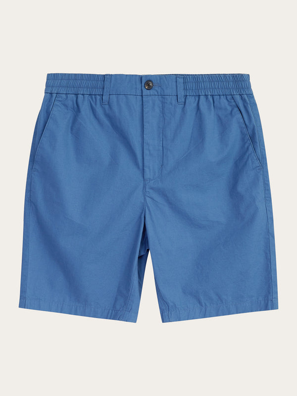 KnowledgeCotton Apparel - MEN FIG loose poplin elastic waist string shorts - GOTS/Vegan Shorts 1432 Moonlight Blue