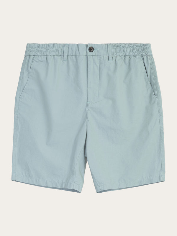 KnowledgeCotton Apparel - MEN FIG loose poplin elastic waist string shorts - GOTS/Vegan Shorts 1436 Gray Mist