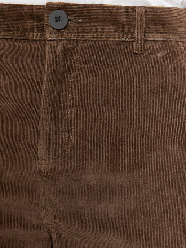 KnowledgeCotton Apparel - MEN FLINT wide corduroy chino pants Pants 1243 Demitasse (brown)