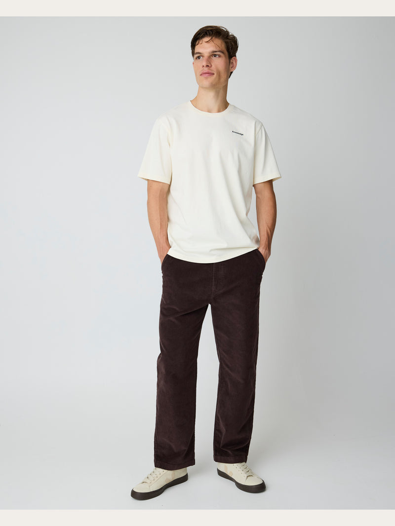 KnowledgeCotton Apparel - MEN FLINT wide corduroy chino pants Pants 1487 Chocolate Torte