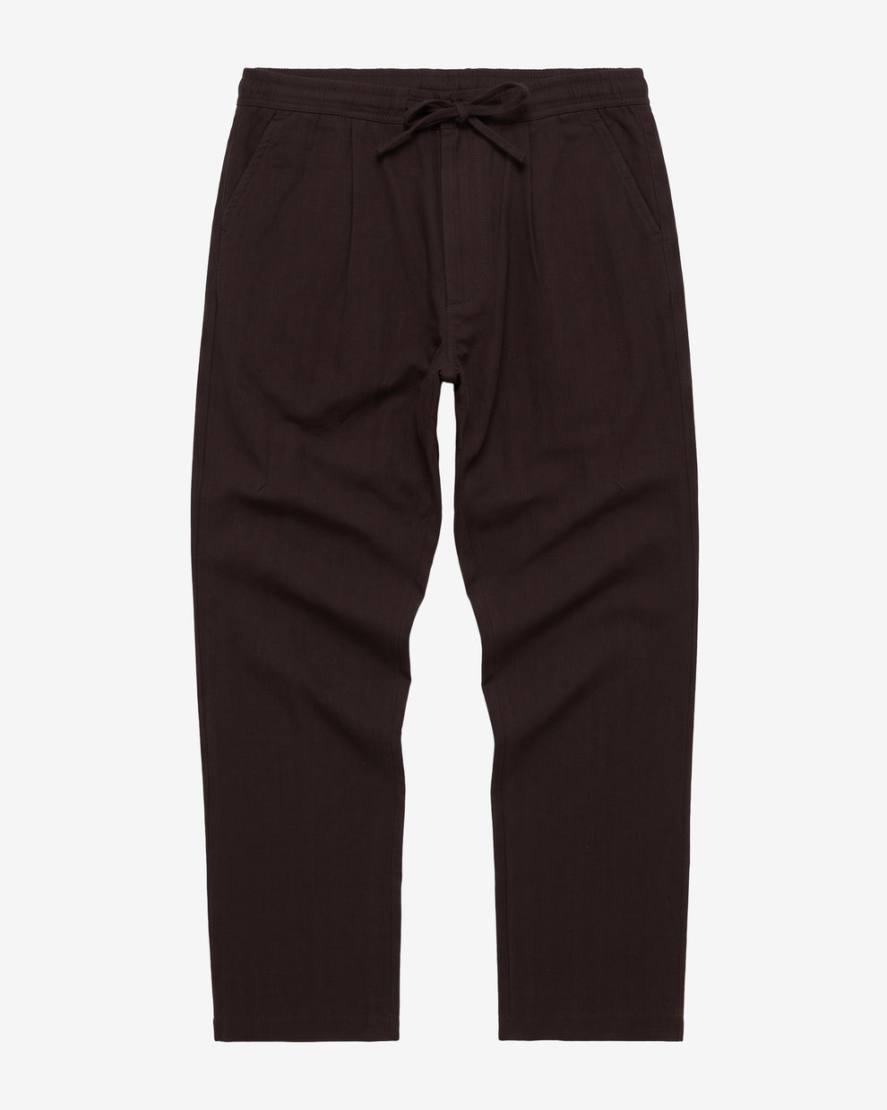 KnowledgeCotton Apparel - MEN Fig comfort herringbone pants Pants 1487 Chocolate Torte