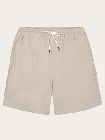 KnowledgeCotton Apparel - MEN Fig loose bouclé shorts Shorts 1228 Light feather gray