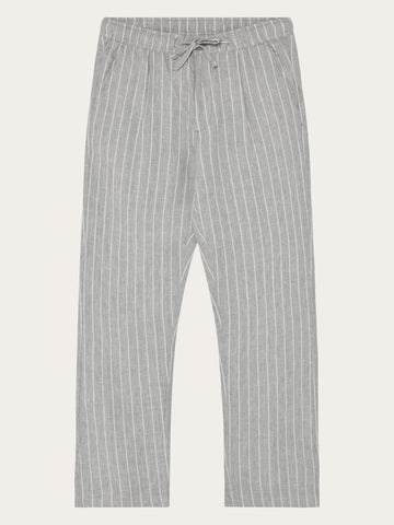 KnowledgeCotton Apparel - MEN Fig loose linen pants Pants 8031 Grey stripe