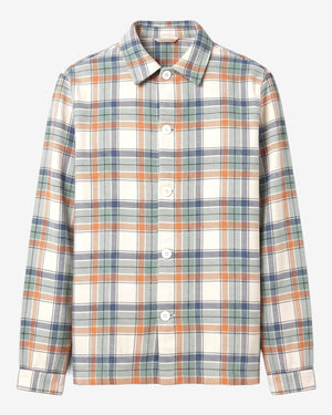 KnowledgeCotton Apparel - MEN Flannel check overshirt Overshirts 7032 Multi check