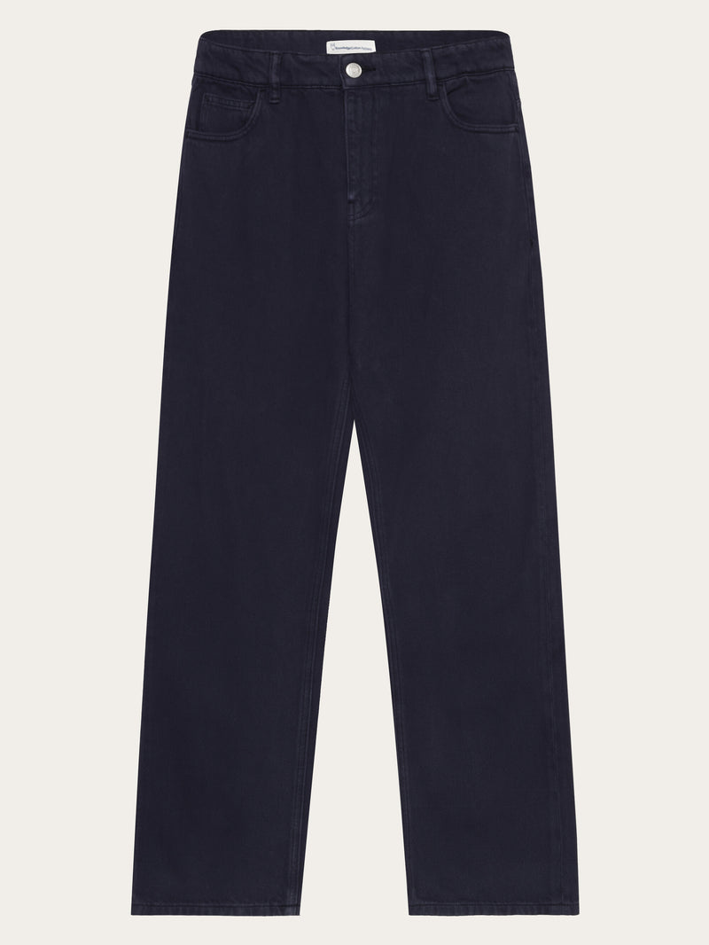 KnowledgeCotton Apparel - MEN Flint straight twill pants Pants 1412 Night Sky