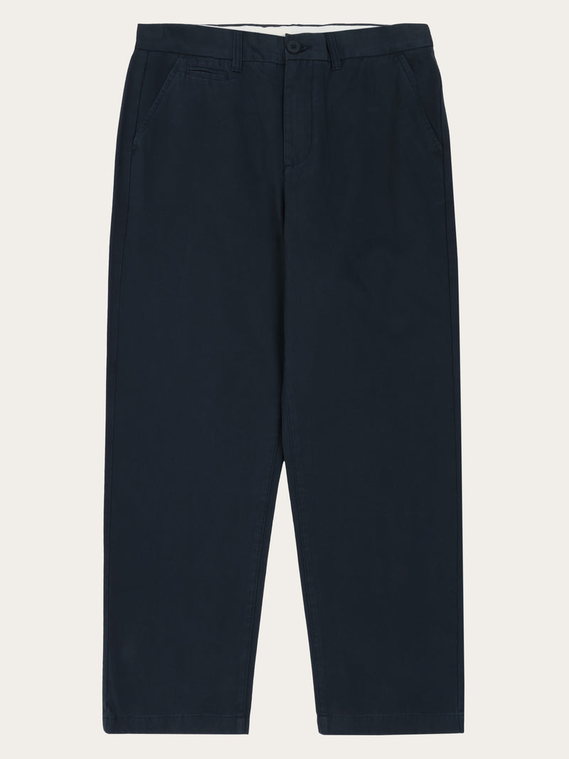 KnowledgeCotton Apparel - MEN Flint wide chino pants Pants 1001 Total Eclipse