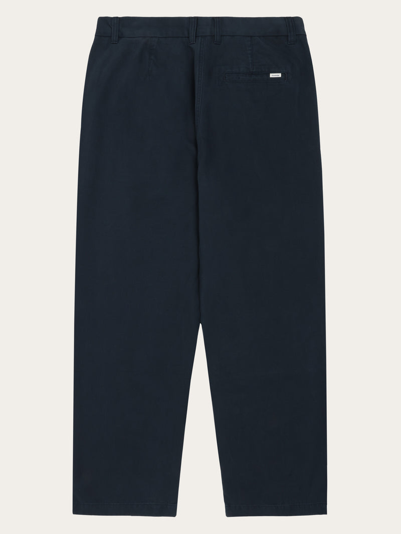 KnowledgeCotton Apparel - MEN Flint wide chino pants Pants 1001 Total Eclipse