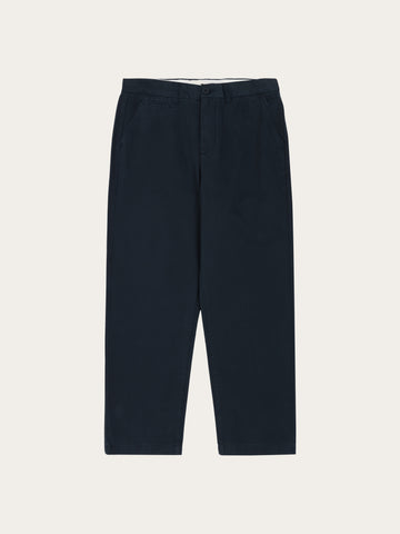 KnowledgeCotton Apparel - MEN Flint wide chino pants Pants 1001 Total Eclipse
