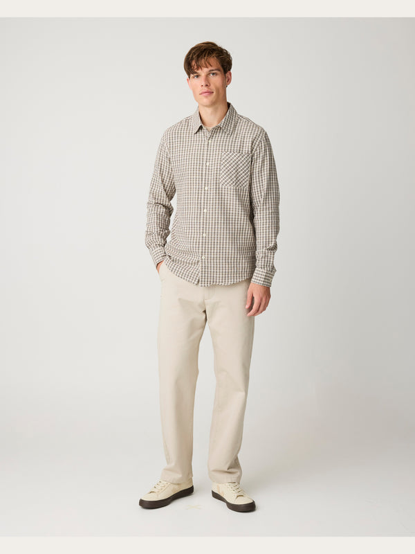 KnowledgeCotton Apparel - MEN Flint wide chino pants Pants 1228 Light feather gray