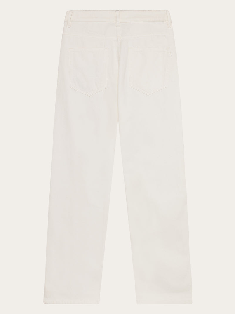 KnowledgeCotton Apparel - MEN Flint wide twill pants Pants 1387 Egret