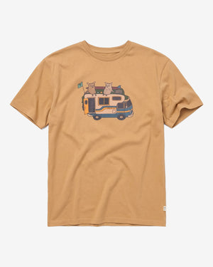 KnowledgeCotton Apparel - MEN Front print t-shirt T-shirts 1336 Kelp melange