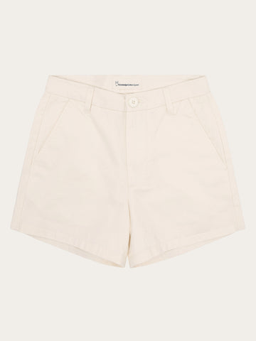 KnowledgeCotton Apparel - WMN GALE boyfriend mid-rise twill chino shorts - GOTS/Vegan Shorts 1387 Egret