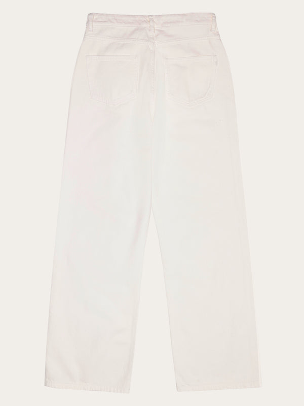KnowledgeCotton Apparel - WMN Gale regular twill pants Pants 1387 Egret