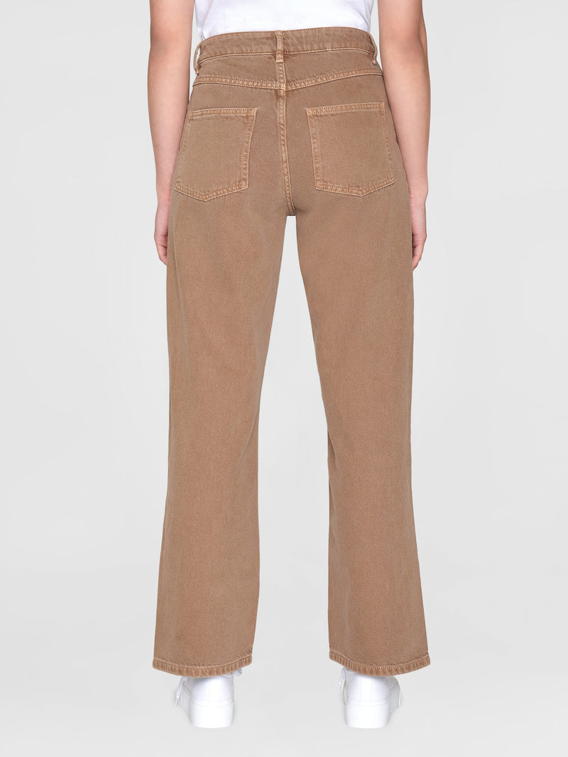 KnowledgeCotton Apparel - WMN GALE straight mid-rise twill 5-pocket pants Pants 1441 Tiramisu
