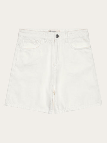 KnowledgeCotton Apparel - WMN Gale straight twill shorts Shorts 1387 Egret