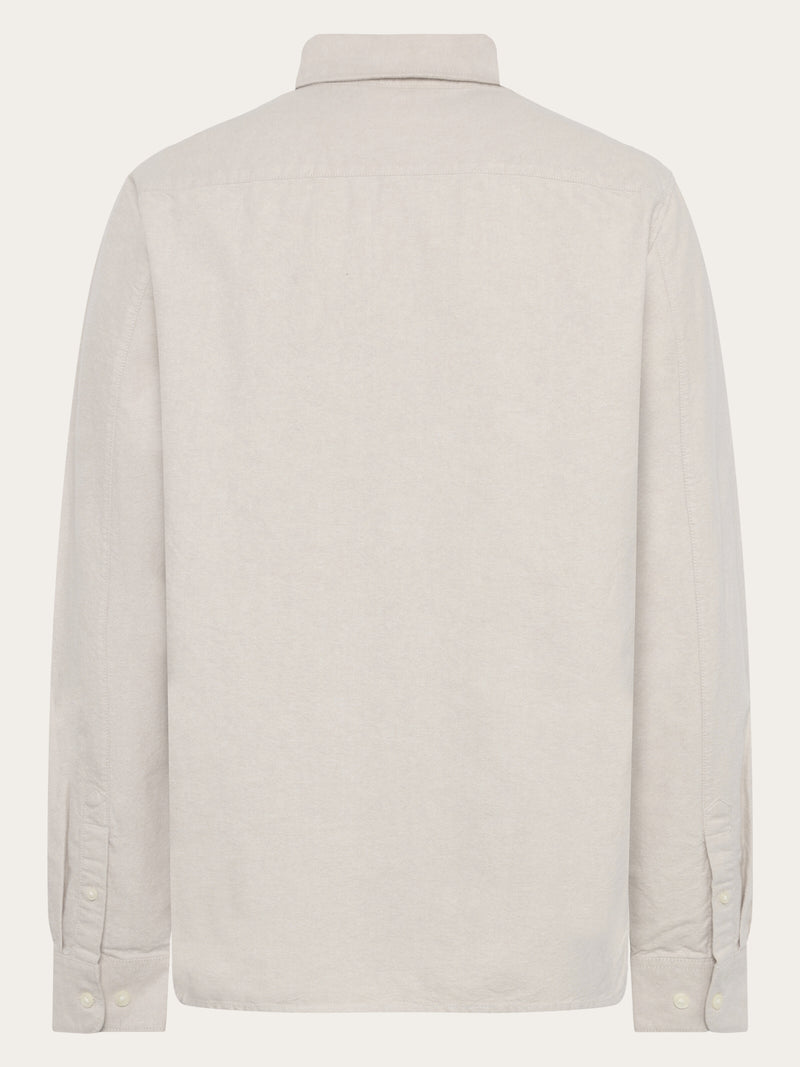 KnowledgeCotton Apparel - MEN Harald Small Owl Oxford Regular Fit Shirt - GOTS/Vegan Shirts 1228 Light feather gray