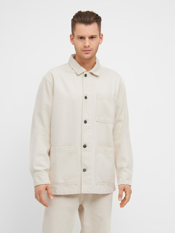 KnowledgeCotton Apparel - MEN Heavy twill overshirt Overshirts 3055 Raw cotton