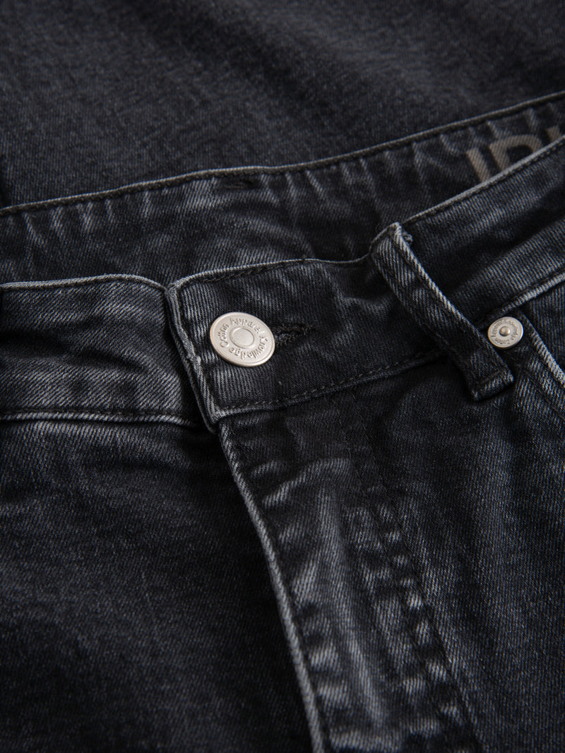 KnowledgeCotton Apparel - WMN IRIS mom mid-rise rinse black 5-pocket cropped jeans Denim jeans 3049 Rinse black