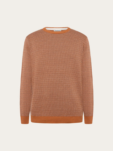 KnowledgeCotton Apparel - MEN Jacquard crew neck sweater Knits 1499 Lion