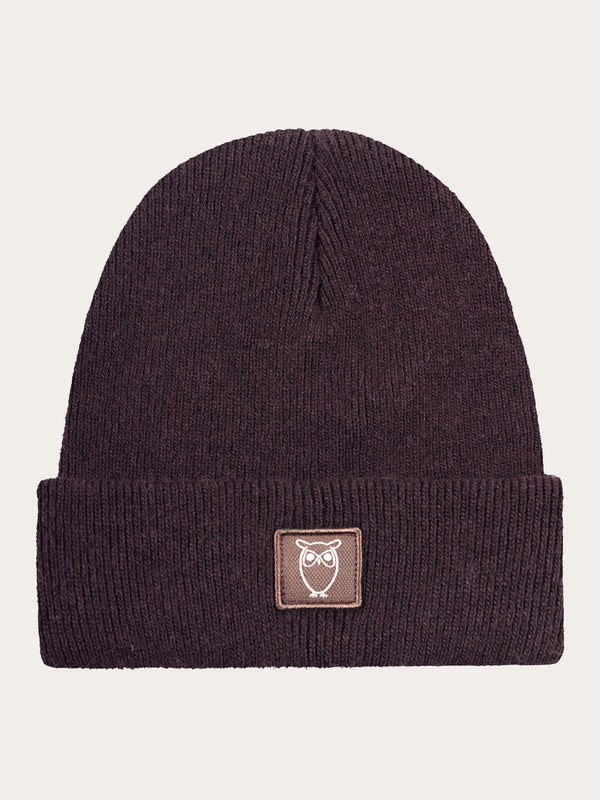 KnowledgeCotton Apparel - YOUNG Kids Wool beanie Hats 1404 Deep Mahogany
