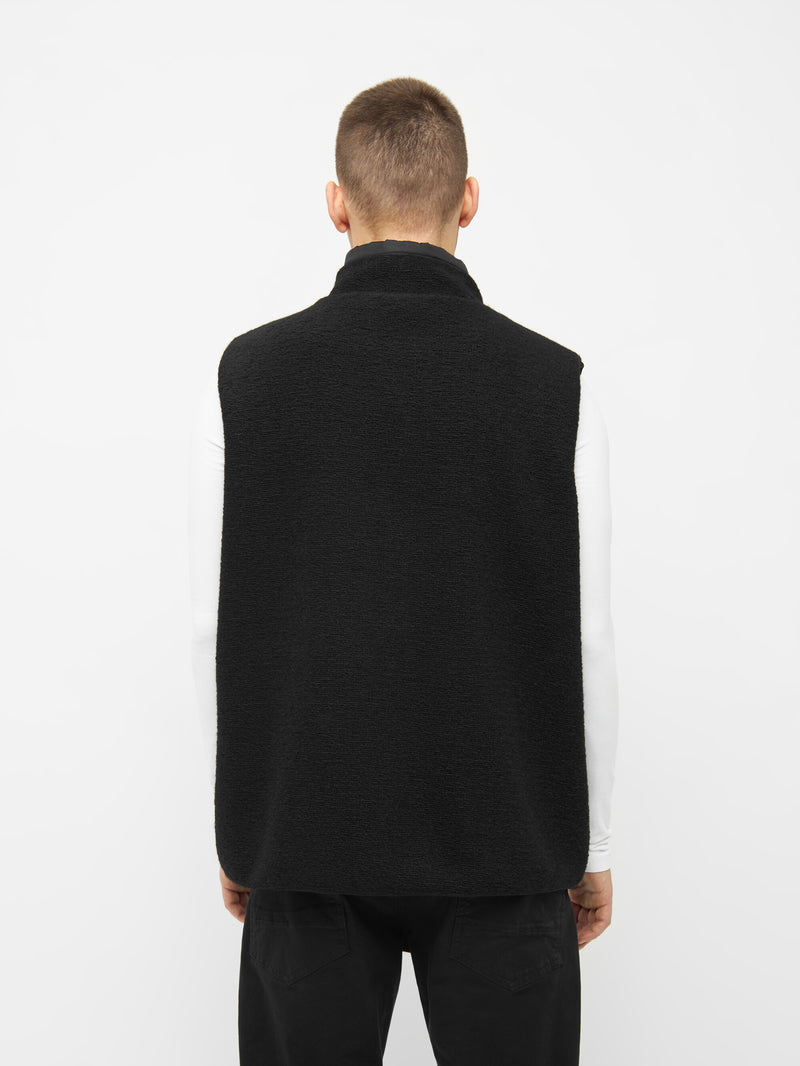 KnowledgeCotton Apparel - MEN Knitted fleece vest Vests 1300 Black Jet