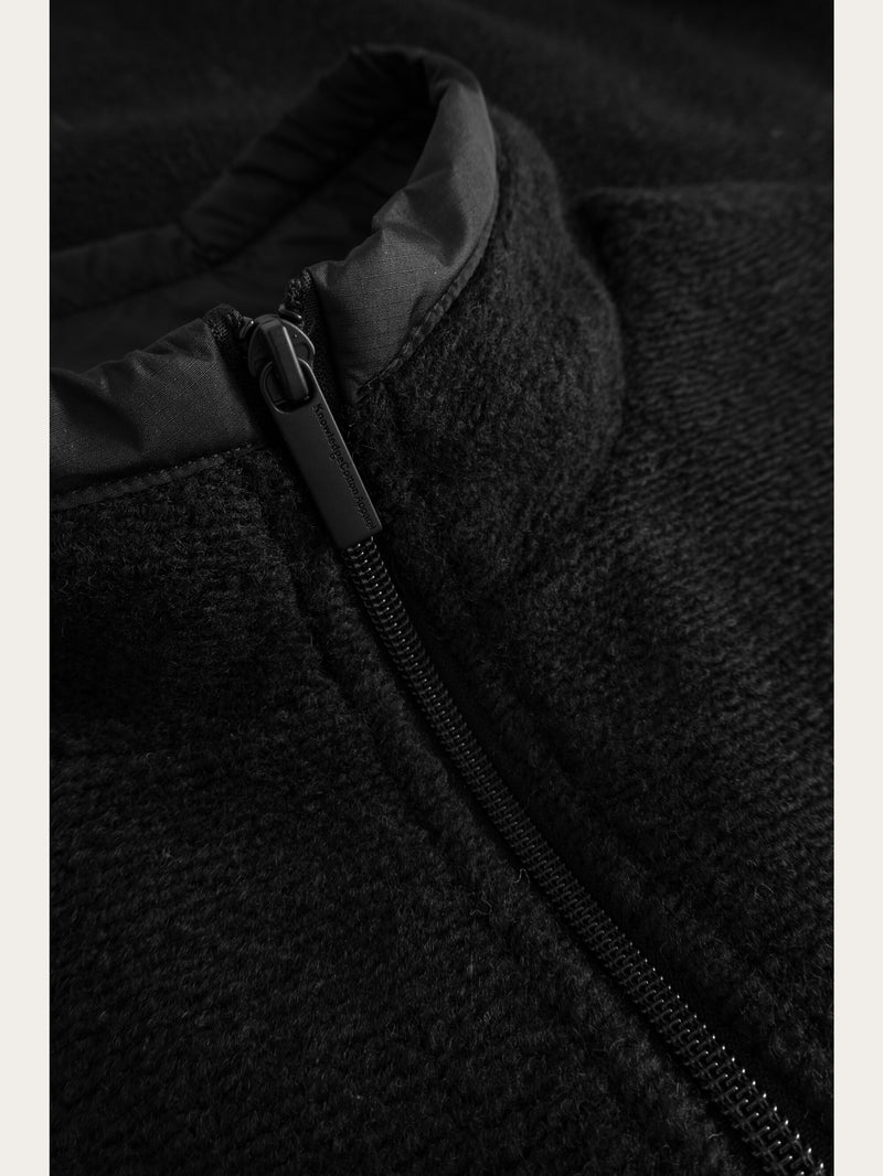 KnowledgeCotton Apparel - MEN Knitted fleece vest Vests 1300 Black Jet