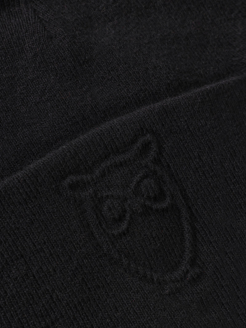 KnowledgeCotton Apparel - UNI Lambswool Logo Embossed Beanie RWS Hats 1487 Chocolate Torte