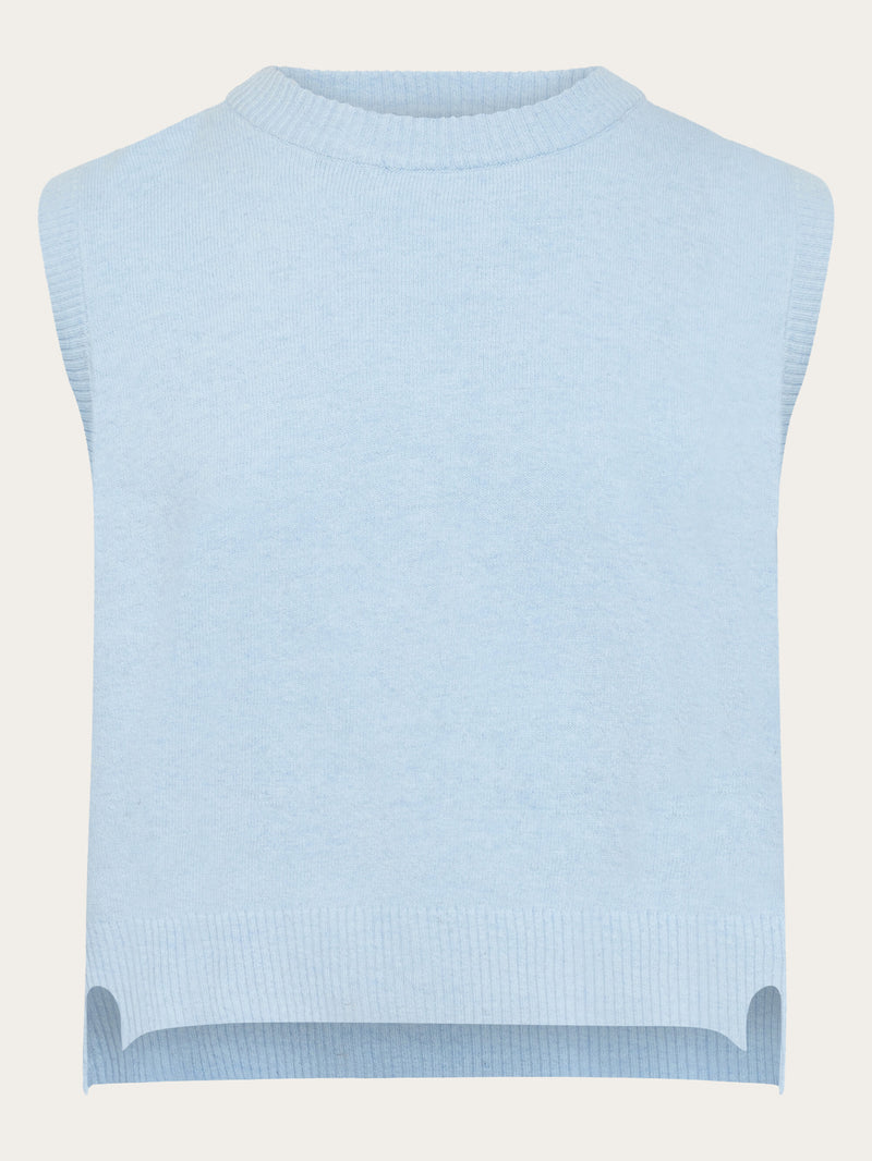 KnowledgeCotton Apparel - WMN Lambswool Vest Knits 1322 Asley Blue