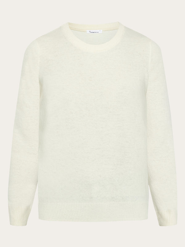 KnowledgeCotton Apparel - WMN Lambswool crew neck Knits 1348 Buttercream