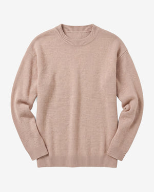 KnowledgeCotton Apparel - WMN Lambswool crew neck sweater Knits 1336 Kelp melange