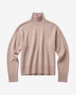 KnowledgeCotton Apparel - WMN Lambswool high neck sweater Knits 1074 Nature Melange