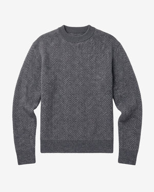 KnowledgeCotton Apparel - MEN Lambswool jacquard sweater Knits 1073 Dark Grey Melange