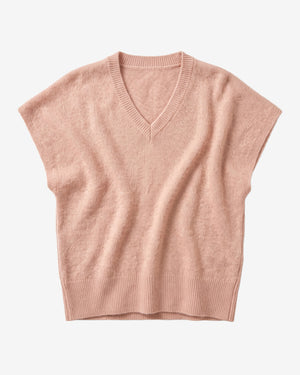 KnowledgeCotton Apparel - WMN Lambswool knit vest Knits 1336 Kelp melange