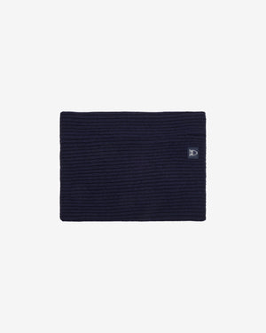 KnowledgeCotton Apparel - UNI Lambswool rib snood Scarfs 1001 Total Eclipse